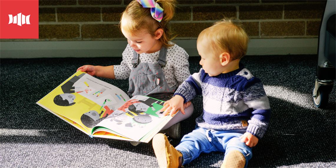 Two children reading